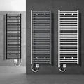 ECD Germany Badheizkörper Sahara Elektrisch mit Heizstab 900W Große Leistung - 500 x 1800 mm - Chrome gebogen - Heizkörper Handtuchwärmer Handtuchtrockner