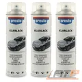 PRESTO 3x 500ml KLARLACK GLÄNZEND ÜBERZUGSLACK SPRÜHDOSE KLAR LACK GLANZ SPRAY