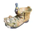 Aspinaworld Gartenfigur, Pflanzschuh mit Vogel zum bepflanzen, Figur für den Garten, wetterfeste Deko