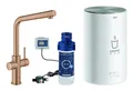 Grohe Red Duo Spültischarmatur mit L-Auslauf und Boiler Größe M - Warm Sunset gebürstet - 30327DL1