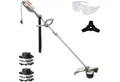 ikra GmbH Elektro-Motorsense IES 1000 C, 23 cm cm Arbeitsbreite Messer, 37 cm cm Arbeitsbreite Faden, mit 2 Fadenspules, 3-Zahn-Messer, Schultergurt & Schutzbrille