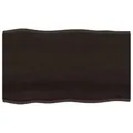 vidaXL Tischplatte, Holzplatte für Tisch Esstisch Couchtisch, Massivholzplatte Handgefertigt mit Baumkante, Ersatztischplatte, Dunkelbraun 100x60x2cm Massivholz Eiche Behandelt