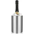 com-four® Flaschenkühler - Sektkühler in matt - Eiswürfelkübel aus Edelstahl - doppelwandiger Weinkühler - Eiswürfelkühler mit 10,5 cm Innendurchmesser (1 Stück - silberfarben/matt)