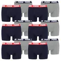 PUMA 12 er Pack Boxer Boxershorts Men Herren Unterhose Pant Unterwäsche, Farbe:036 - Blue/Grey Melange, Bekleidungsgröße:XXL