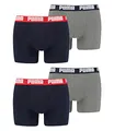 PUMA 4 er Pack Boxer Boxershorts Men Herren Unterhose Pant Unterwäsche, Farbe:036 - Blue/Grey Melange, Bekleidungsgröße:XXL