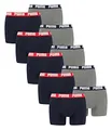 PUMA 10 er Pack Boxer Boxershorts Men Herren Unterhose Pant Unterwäsche, Farbe:036 - Blue/Grey Melange, Bekleidungsgröße:XXL