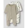 Name It Schlafoverall NBNNIGHTSUIT 2P ZIP FF ANIMAL NOOS (Packung, 2-tlg) beige 98 EU