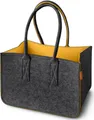 Einkaufskorb aus recyceltem Filz, 40x27x27cm, mit Reißverschluss-Innentasche, als Schultertasche tragbar