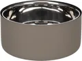 hundenapf - Xara Taupe Edelstahlnapf - doppelwandig - Elegantes Design - 1,2L