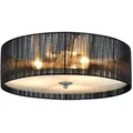 lux.pro Deckenleuchte, Schwarz, Textil, 40x12x40 cm, Lampen & Leuchten, Innenbeleuchtung, Deckenleuchten