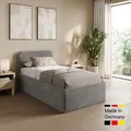 Home Collective Polsterbett 100x200 cm Doppelbett Bett mit verstellbarem Lattenrost & Stauraum, wählbare Matratze Kaltschaum H3 viele Größen ver... - Grau