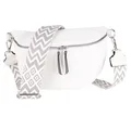 MIRROSI® Bauchtasche Damen, Veganleder 26x18x9cm, Umhängetasche, Brusttasche, Crossbody bag, Kunstleder leder, verstellbare Schulterriemen Bohemian Style (Weiß)