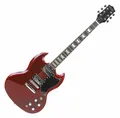 E-Gitarre mit 2 Humbucker Tonabnehmer, verchromte Hardware, 22 Bünde, Ahorn Hals