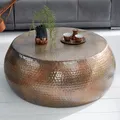 riess-ambiente Runder Couchtisch ORIENT 80cm kupfer geflammt Metall Hammerschlag Design Beistelltisch Tisch