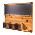 riess-ambiente.de Praktisches Wandboard Heritage 80cm Natur Pinie 6 Haken Kreidetafel Schlüsselbrett