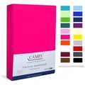 Camry Spannbettlaken CLASSIC, Jersey Baumwolle, Gummizug: rundum, viele Farben, alle Matratzenhöhen, Bettlaken, Spannbetttuch 120-130 cm x 200 cm