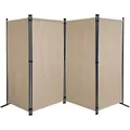 Quick Star Paravent 3/4/6 Teilig, Mehrere Farben & Größen Faltbare Stellwand Blickdicht beige 220 cm x 170 cm x 22 cm