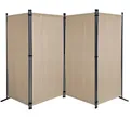 QUICK STAR Paravent 4 Teilig 170 x 220 cm BEIGE Raumteiler Balkon Sichtschutz