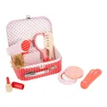 Kleiner Fuß Holz Retro -Spiel Make -up im Koffer