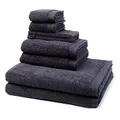 Möve - 8 teiliges Frottier-Set - Superwuschel (2 X Wasch- 2 X Gäste- 2 X Dusch- 2 X Handtuch im Set) - 520 g/m2 - Baumwolle - Walkfrottee - saugstark - weich und flauschig - Dark Grey