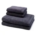 Möve - 4 teiliges Frottier-Set - Superwuschel (2 X Handtuch 2 X Duschtuch im Set) - 520 g/m2 - Baumwolle - Walkfrottee - saugstark - weich und flauschig - Dark Grey
