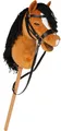 small Foot Hobby Horse braun „Melodie“, Steckenpferd mit abnehmbaren Holzstab und frisierbarer Mähne, inkl. Halfter, Trense & Führstrick, für Kinder ab 3 Jahren, 12716