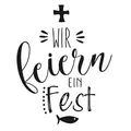 Rayher WIR feiern EIN Fest Motivstempel Kreuz und Fisch 6,0 x 7,0 cm