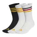 adidas Unisex 3STRIPES CUSHIONED SPORTSWEAR CREW SOCKS 3 PAIR PACK, white/black/collegiate gold, 45-48