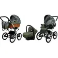 Babylux® Classic Exclusive | 3in1 Kinderwagen Set | Olive Star | Kombikinderwagen | Kinderwagens