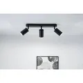 LUMILED Deckenleuchte Deckenspot, 3-flammiger verstellbarer Deckenstrahler, 3 x GU10 Fassung 230V, IP44, schwenkbar 360° drehbar 90°, Spot Spotla... - Schwarz