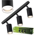 LED-Deckenleuchte mit 3x GU10 IP44 ADERO Black Lumiled