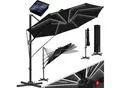 KESSER® Sonnenschirm Ampelschirm SUN Rund XL Ø330 cm Inkl. Windschtzseile & Abdeckung 7-Fach Verstellbar Drehbar Neigbar Kippbar Groß 360° Drehbar Gartenschirm mit Kurbel Sonnenschutz UV50+