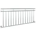 ECD Germany Brüstungsgeländer Französischer Balkon aus Edelstahl Balkongeländer Balkongitter, 184 cm Länge, 90 cm Höhe, Fenstergitter mit 14 Füllstäben Stabgeländer Geländer glänzend silberfarben 184 cm x 90 cm