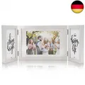 Bilderrahmen Weiß 3 Bilder für 10x15 und 13x18 cm Fotos Mehrfach Collage Holz Fo