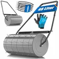 KESSER® Rasenwalze Metall befüllbar mit Wasser oder Sand mit 48 Liter Füllvolumen & 60cm breit | Gartenwalze inklusive 5X Spikes & Handschuhe | Handwalze Rasenroller Ackerwalze Walze in Anthrazit