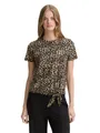 TOM TAILOR Denim T-Shirt mit Minimalprint und seitlichem Knoten