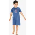 Schiesser Nachthemd Nightwear Schlafkleid, Nachtkleid, Schlafhemd blau 92 EU