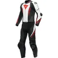 Dainese Laguna Seca 5, Lederkombi 2tlg. perforiert - Schwarz/Weiß/Rot - 52
