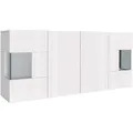 Sideboard INOSIGN "Egypt, Kommode, Schrank, Kredenz, Vitrine grifflos", weiß (weiß hochgla), Breite 180cmmit Glas, FSC-zertifizierter Holzwerkstoff, Sideboards, 4 Türen davon 2 mit Glaseinsatz, kompl. Hochglanz lackiert, Breite 180