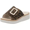 Rieker Pantolette Sommerschuh, Strandschuh, Urlaubschuh, Hausschuh mit Klettverschluss braun 39 EU