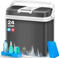 KESSER® 24 Liter Kühlbox | KÜHLT und WÄRMT | Thermo-Elektrische Kühlbox 12 Volt und 230 Volt | Mini-Kühlschrank | für Auto und Camping | + | Mini-Kühlschrank | Auto und Camping