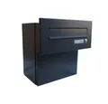 Letterbox24 Briefkasten F-Serie Durchwurfbriefkasten in RAL (1 Klingeltaster), mit Namensschild und Klingel