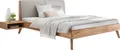 Massivholzbett HASENA "Simone", beige (kernbuche geölt, pepe grau 335), B:146cm H:36cm L:215cm