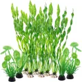Aquarium Wasserpflanzen 10 Stück Aquarium Pflanzen Künstliche Grüne Wasserpfl...