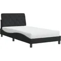 vidaXL Bett mit Matratze Schwarz 100x200 cm Samt 3208642