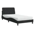 vidaXL Bett Bett mit Matratze Schwarz 100x200 cm Samt