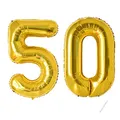 Geburtstag zahlen luftballon 50 jahre | Folienballon Gold- Folienballon in 40"-101cm Geburtstagsdeko - Ballon Zahl Deko zum Geburtstag fliegt mit Helium für Männer Frauen 50.Geburtstagsparty Jubiläum