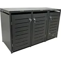 Mülltonnenbox 200x80x116cm Für 3x Tonnen 120 Und 240 Liter, Stahl Anthrazit