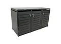 DEGAMO Mülltonnenbox 200x80x116cm für 3x Tonnen 120 und 240 Liter, Stahl anthrazit