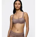 Triumph Balconette-BH Body Make-Up Illusion Lace feine feminine Stretch-Spitze, Microfaser, verstellbare Träger grau 90